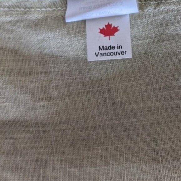 Current Women Long Tunic Oriental Green 100% Linen Button Down Size 8 - Picture 11 of 12